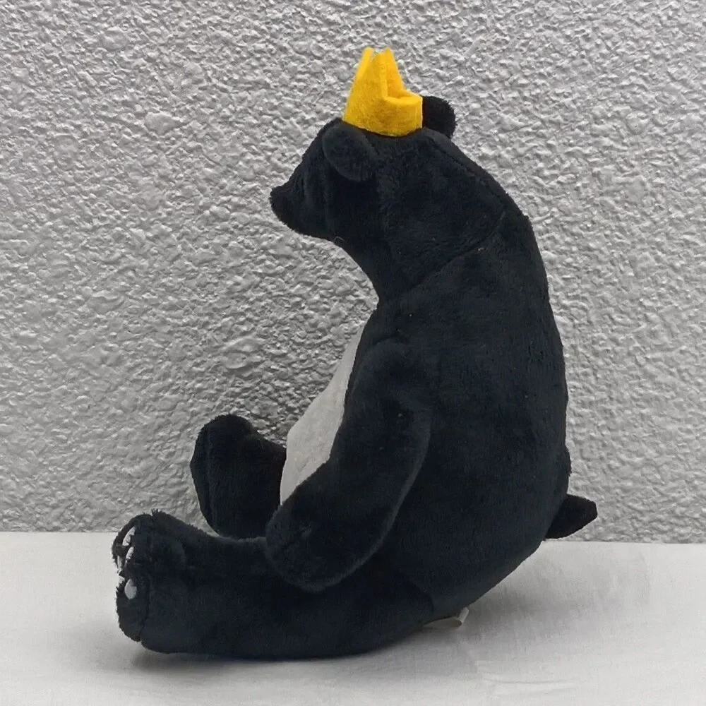 Swing Kingdom Logo Bear Advertisement Plush Black White Silver Paws Stuffed Rare